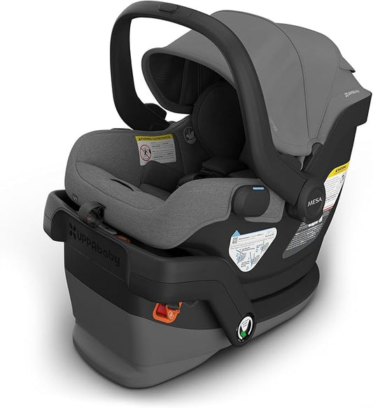 UPPAbaby Mesa V3 Infant Car Seat - Easy Installation + SmartSecure Technology - Attaches to Stroller | Base + Infant Insert Included - Greyson (Charcoal Mélange)