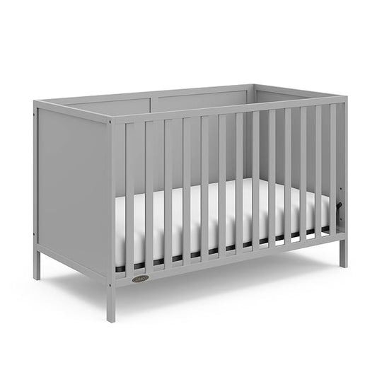 Graco Theo 3-in-1 Convertible Baby Crib (Pebble Gray) - GREENGUARD Gold Certified, Converts to Toddler Bed & Daybed, Fits Standard Full-Size Baby Crib Mattress, 4 Adjustable Mattress Heights