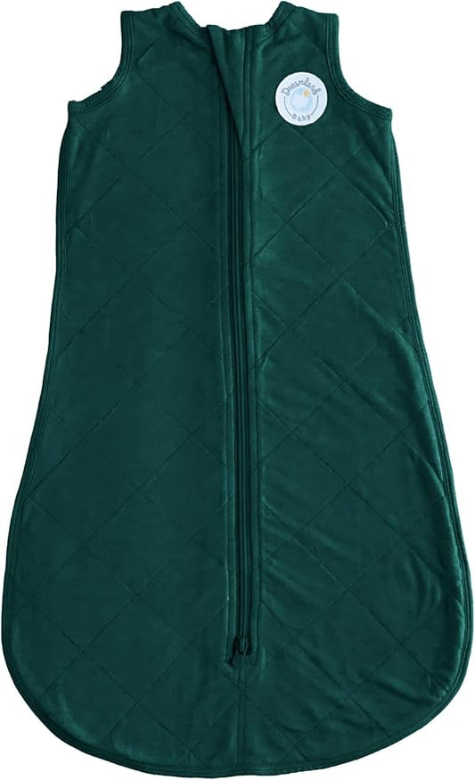 Dreamland Baby Lightweight Bamboo Viscose Sleep Sack (0-6 Months). 1.0 TOG Ultra Soft Blanket w/ 2-Way Zipper. 95% Viscose, 5% Spandex (Forest)