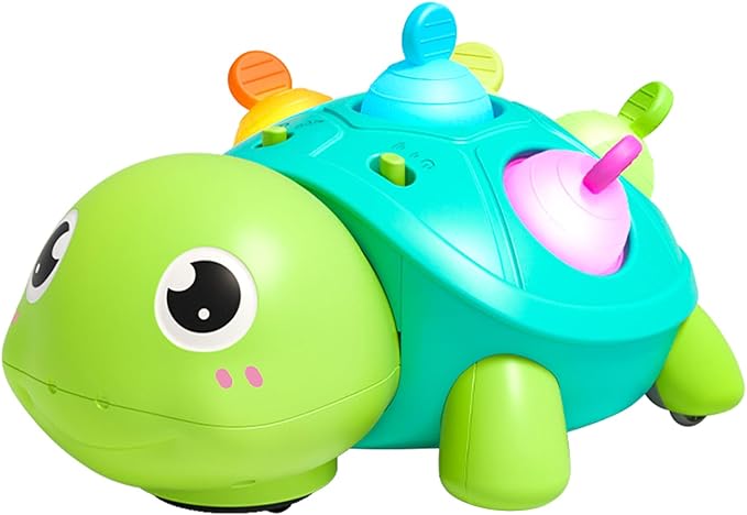 Baby Musical Turtle Toy crawls 360 Degrees, Light Up Infant Toys 0-3-6 6-12 12-18 Months Birthday Gifts for 1-2 Year Old Boys Girls Baby Learning Development Toddler Sleeping Toys.