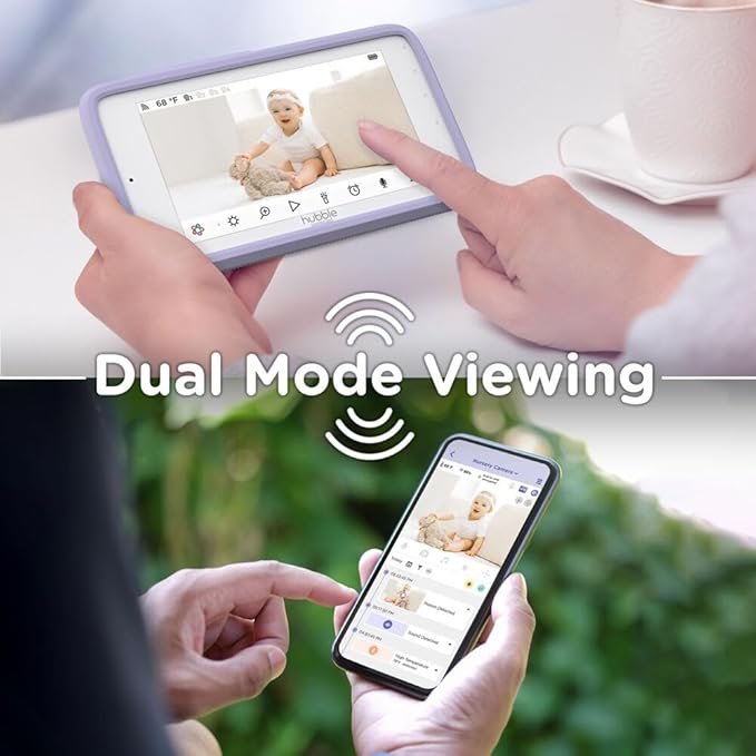 HUBBLE CONNECTED Nursery Pal Cloud Touch Smart WiFi Enabled Baby Monitor with 5 Inch HD Color Touchscreen Parent Unit, Plus Preloaded Soothing Sounds, Lullabies, and Stories, White