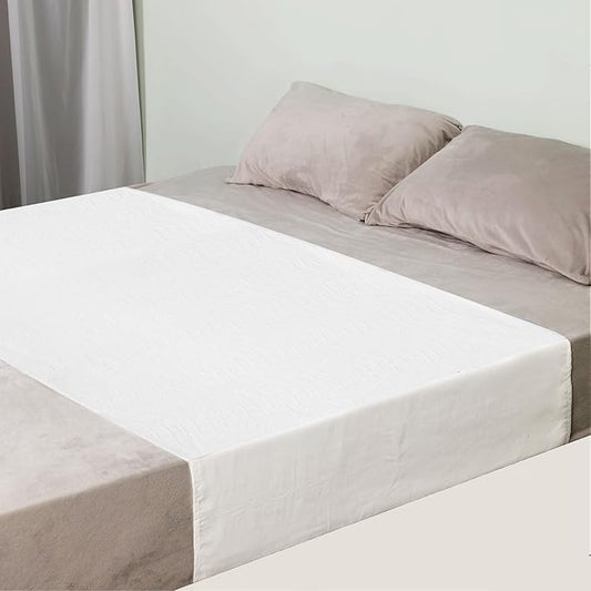OUTCREATOR® Saddle Style Bed Pad with Tuck-in Sides, 34" x 39" Reusable Incontinence Underpad, Absorbent Waterproof Washable Quilted Tuckable Mattress Protector for Adults, Elderly, Kids, Pets (White)