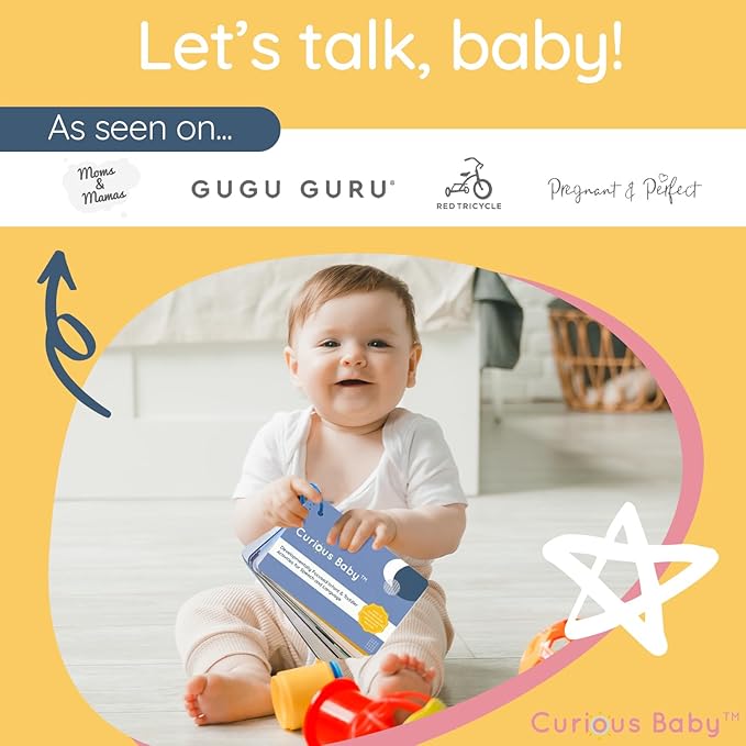 Curious Baby™ Speech & Language Development Cards (0–36 Months) | 26+ Research-Based Activities for Babies, & Toddlers, Educational Activity Milestone Flash Card Baby
