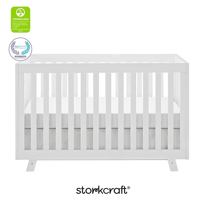 Storkcraft Beckett Convertible Crib (White) – Converts from Baby Crib to Toddler Bed and Daybed, Fits Standard Full-Size Crib Mattress, Adjustable Mattress Support Base