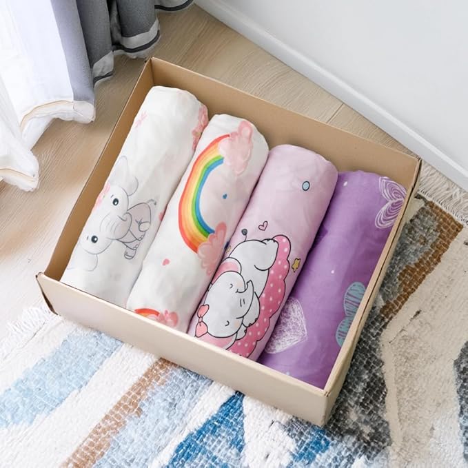 4 Pack Baby Girl Bassinet Sheets Set Soft Fitted Floral or Elephant Theme Baby Girl Mattress Covers Breathable Toddler Bed Sheets for Infant or Newborn Girls (Elephant, Bassinet Sheets)