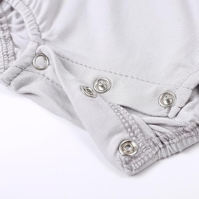 DEFAHN 2PCS Visocse from Bamboo Baby Rompers Unisex Onsies Solid Short Sleeve Baby Bodysuit 0-24 Months