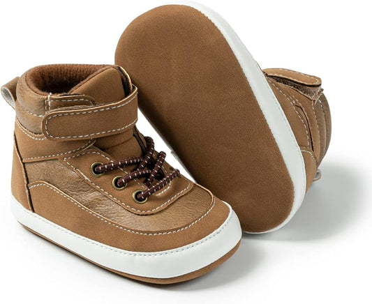 CENCIRILY Baby Boys Girls High Top Sneakers Soft Soles Anti Skid Infant Ankle Shoes Toddler Prewalker First Walking Crib Shoes