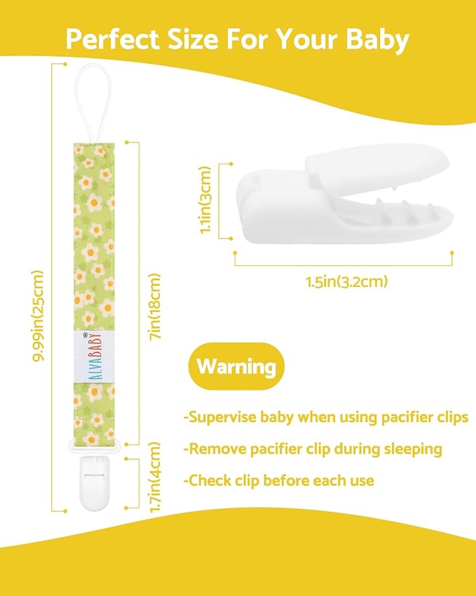 ALVABABY Pacifier Clips 8 Pack Binky Paci Clip Holder Leashes for Newborn Baby Boys Girls 8DP23A
