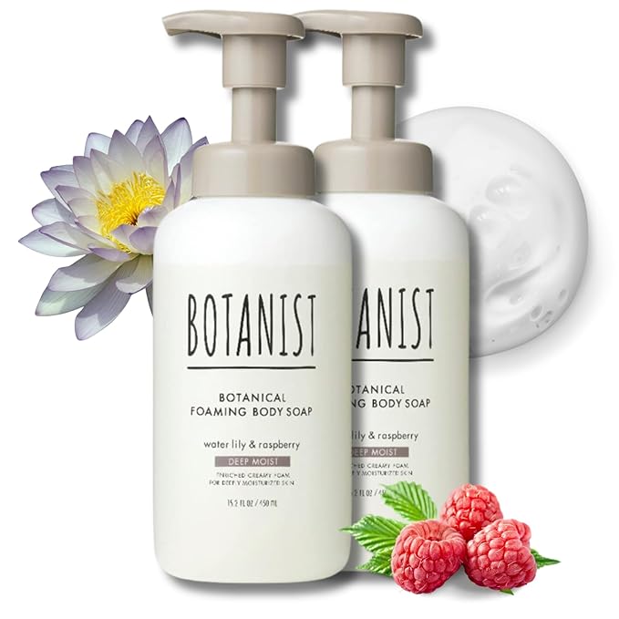 Shea Butter Body Wash Foaming for Women & Men, Moisturizing Liquid Soap for Sensitive & Dry Skin, Botanical Buttermilk™ from Japan, Sulfate & Paraben Free, Water Lily & Raspberry, 30.4 Fl Oz