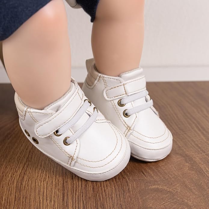 CENCIRILY Baby Boys Girls High Top Sneakers Soft Soles Anti Skid Infant Ankle Shoes Toddler Prewalker First Walking Crib Shoes