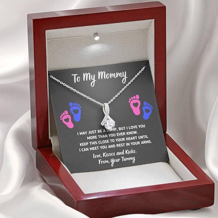 Baby Feet Jewelry Necklace, Mommy To Be Gifts For 1st Time Mom, To My Mommy Necklace Baby Bump, Gifts For Pregnant Women Mom To Be
