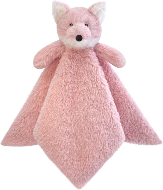 Baby Pink Fox Soft Stuffed Animal Security Blanket, Plush Fox Character Lovey Blanket, Baby Shower/Nursery Gift, Newborn Infant Toddler Snuggle Blankie for Girls Boys, 14 Inches