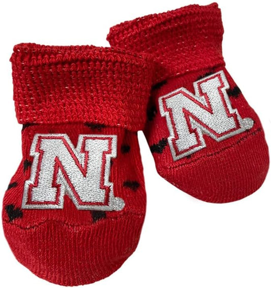 Two Feet Ahead Heart Bootie Socks Soft, Cozy & Machine Washable Organic Cotton Stay-on Socks for Girls and Boys - Made in USA (Heart)