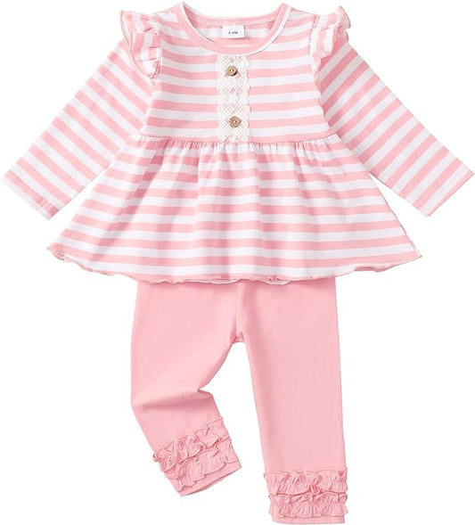 Baby Girl Clothes Toddler Girl Outfits Ruffle Shirt Pants Cute Infant Outfit Set Baby Girl Fall Winter Clothes