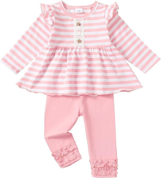 Baby Girl Clothes Toddler Girl Outfits Ruffle Shirt Pants Cute Infant Outfit Set Baby Girl Fall Winter Clothes