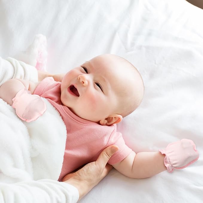 16 Pairs Newborn Baby Cotton Mittens No Scratch Gloves Unisex Newborn Mittens for baby Boys Girls 0-6 Months