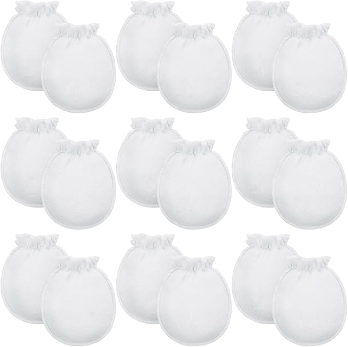 9 Pairs Newborn Baby Boys Girls Mittens 0-6 Months Infant Toddler Mittens No Scratch Solid Color Gloves