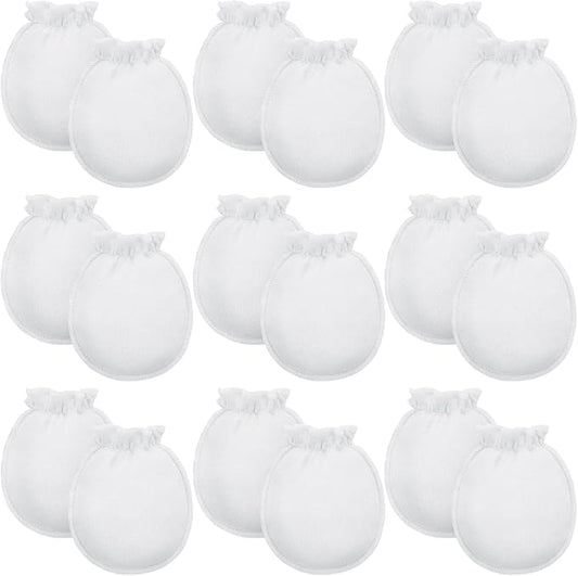 9 Pairs Newborn Baby Boys Girls Mittens 0-6 Months Infant Toddler Mittens No Scratch Solid Color Gloves