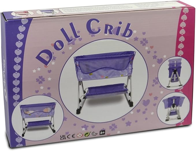 ANIVIA Doll Bed Furniture 2 Function Toy, Doll Bed and Doll Swings Together for 18 inches Baby Dolls, Baby Doll Crib with Bottom (DP601PURPLE)
