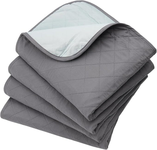 Waterproof Pads for Bed 18x24 Inch(4Pack),Pee Pads for Kids,Hide Stains,Bed Protector Pads,Bed Wetting Pad for Kid,Pet, Incontinence Pad for Bed,Washable Incontinence Pad,Waterproof Bed Pad