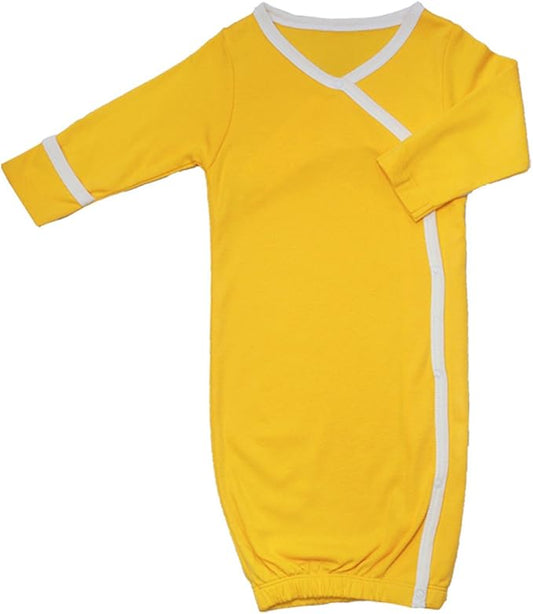 Babysoy Organic Newborn Baby Kimono Wrap Around Snap Sleeper Gown Bundler