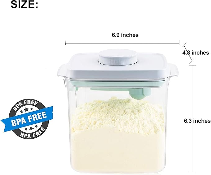 Formula Dispenser Container with Scraper and Scoop 730g Milk Powder BPA-Free Airtight Formula Storage Container 1700ml - Non-Slip Design