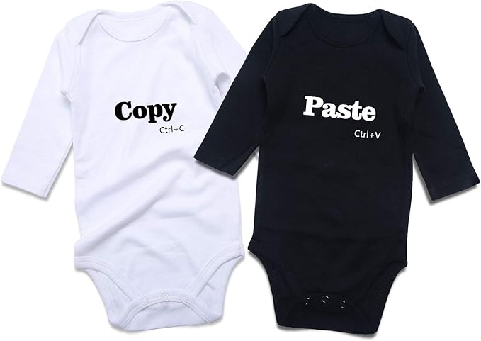 DEFAHN Funny Twins Baby Bodysuits Boys Girls Rompers 2 Pack Twin Matching Clothes Outfits for Newborn Infant