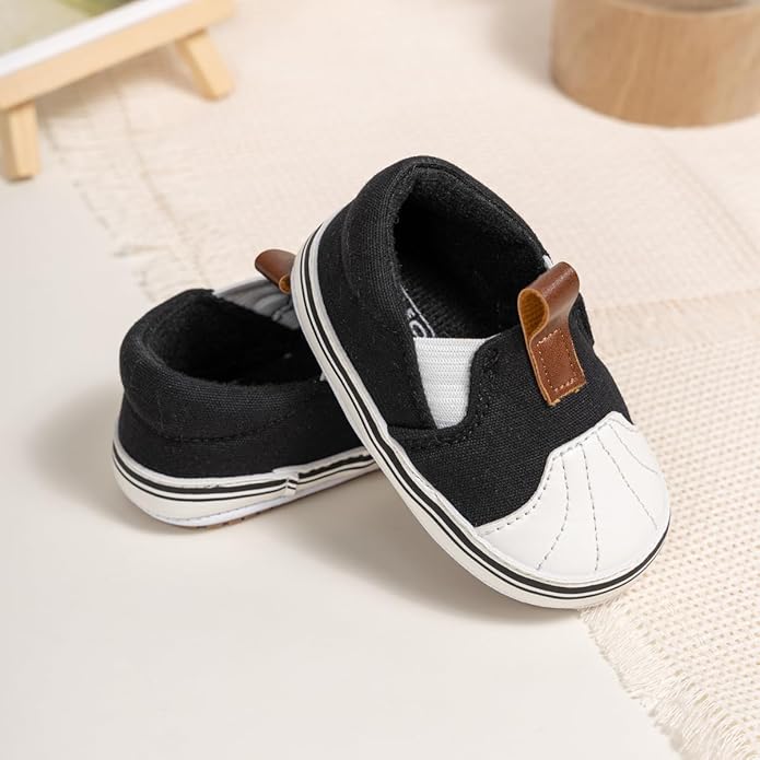 Morbido Infant Baby Boys Girls Canvas Sneaker Toddler Slip On Anti Skid Newborn First Walkers Candy Shoes for 0-18 Months