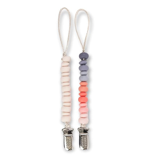 Bella Tunno Pacifier Clip Set – Soft Silicone Pacifier Clip for Infant and Baby Pacifier, Convenient and Lightweight, Non-Toxic and BPA Free Silicone (Soft Girl)