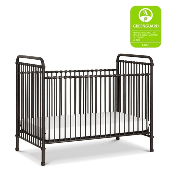 Namesake Abigail 3-in-1 Convertible Metal Crib in Vintage Iron, Greenguard Gold Certified