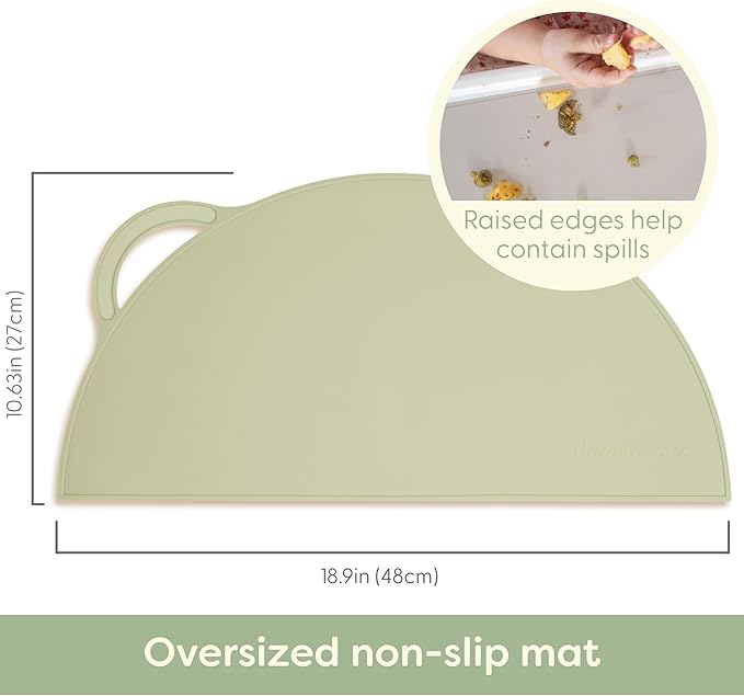 Upward Silicone Suction Mat Set - Non Slip Mat for Baby Led Weaning & Toddler Feeding - Placemats for Dining Table & Restaurants