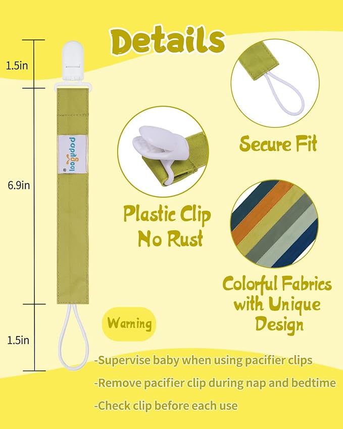 Babygoal Neutral Pacifier Clips, 6 Pack Binky Paci Holder Leashes for Baby Boys and Girls Fits for Most Pacifier, Binkie Styles & Baby Teethers & Toys and Gift