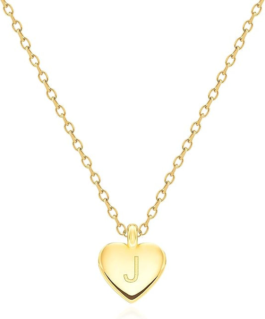 Unique Personalized Gifts for Her, Initial Necklaces for Women, Letter Double Side Engraved Disc/Heart Pendant Necklace, Minimalism Style Jewelry for Everyday Wear