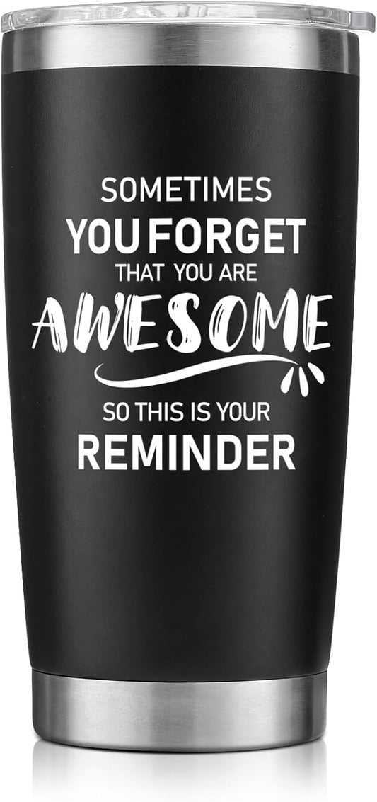 NOWWISH Gifts for Men, Inspirational Gift Tumbler, Birthday Gifts for Men Dad Father Husband Boyfriend Best Friend - Black 20oz