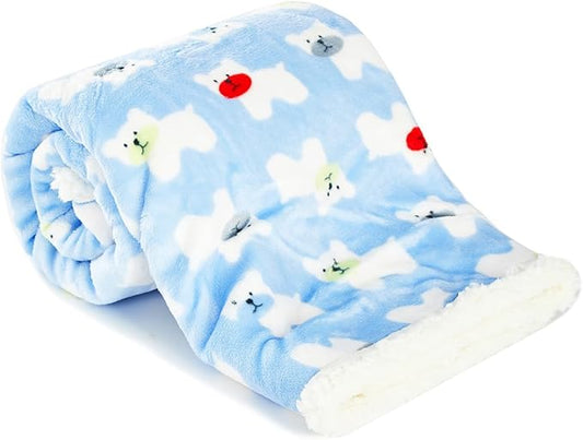 30" x 40" Newborn Blanket Soft Cozy Toddler Lightweight Fuzzy Fluffy Warm Plush Baby Blankets for Infant Toddler Unisex Crib Cot Stroller Unisex (Blue Bear)