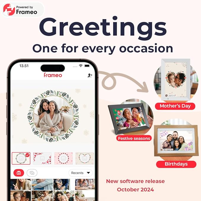 Digital Picture Frame WiFi, 15.6 Inch Frameo Digital Photo Frame, 32GB Memory, 1920*1080 IPS HD Touch Screen, Auto-Rotate, Share Pictures Video Instantly, Gift for Mom, Wedding, Birthday, Anniversary