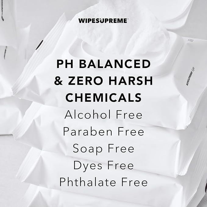 Wipesupreme Compostable Hand & Body Wipes, Hypoallergenic for Sensitive Skin, EWG Verified, Moisturizing with Hyaluronic Acid, Babies to Adults | Travel, 100 Count (4 Pack)