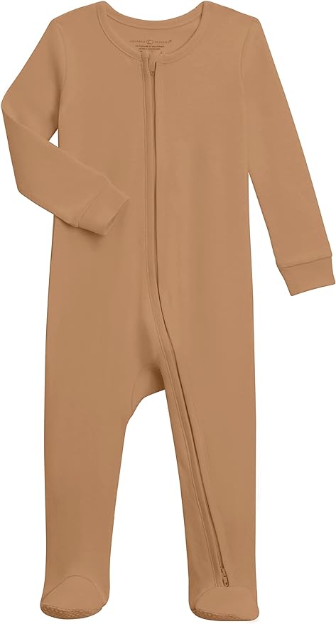 Colored Organics Baby Zip-Up Footed Sleeper with 2-Way Zipper - Newborn Organic Cotton Pajamas