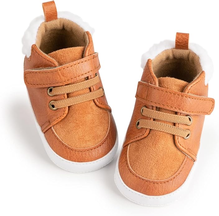 CENCIRILY Baby Boys Girls High Top Sneakers Soft Soles Anti Skid Infant Ankle Shoes Toddler Prewalker First Walking Crib Shoes