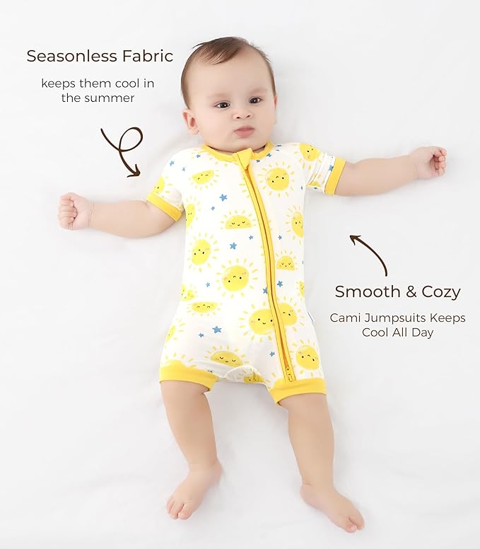 Baby Boy Romper Toddler Boys Short Sleeve Shorts Soft Jumpsuit Outfit Viscose Made from Bamboo
