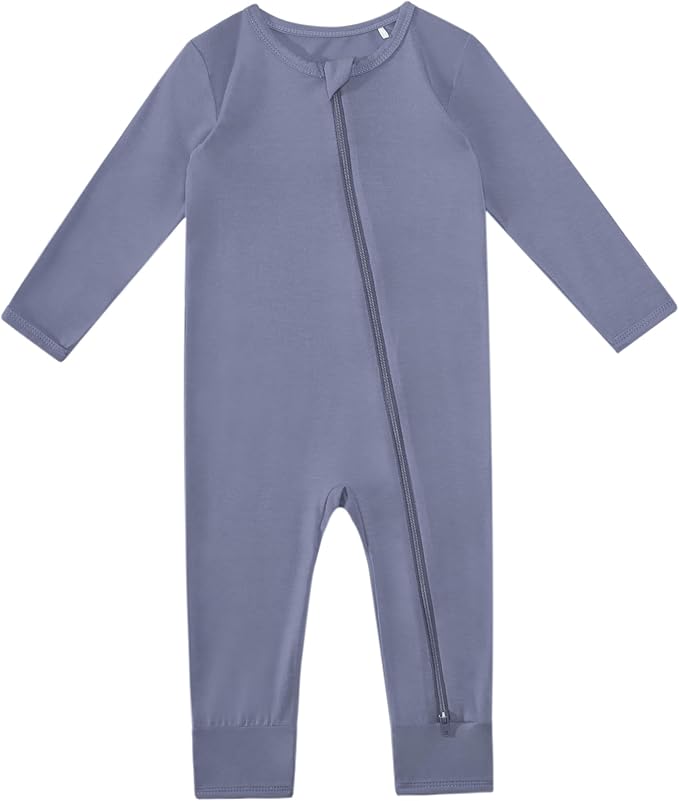 Baby Boys Girls Romper-Viscose Made from Bamboo, Long Sleeve Jumpsuits Soft Footless Rompers, Unisex