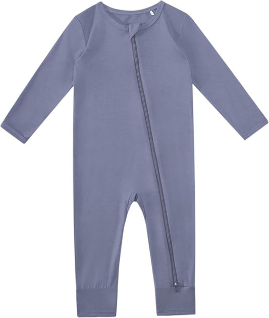 Baby Boys Girls Romper-Viscose Made from Bamboo, Long Sleeve Jumpsuits Soft Footless Rompers, Unisex