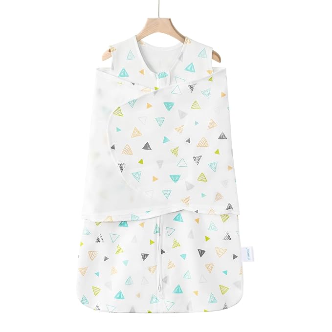 Swaddle-Blanket Baby Girl & Boy Swaddles Newborn Infant Transition 100% Cotton Wrap Blankets, 3-Way Adjustable Wearable Blanket, TOG 1.0 (Multicolored Triangle, 0-3 Month)