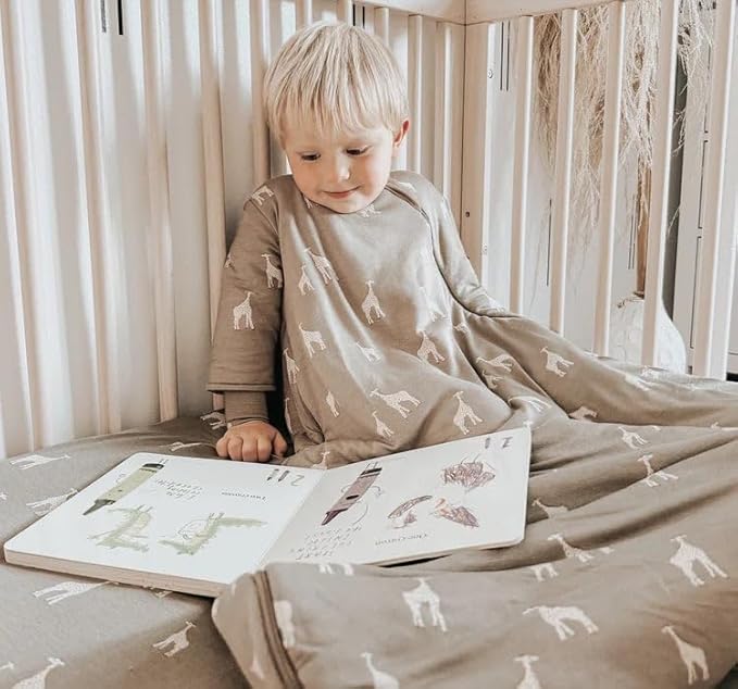GUNAMUNA Unisex Long-Sleeve Sleep Sack, Wearable Sleep Bag for Babies and Toddlers, Soft Rayon, 1.0 TOG, 3 to 36 Months