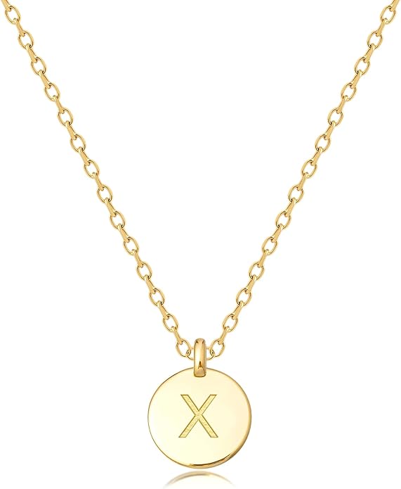 Unique Personalized Gifts for Her, Initial Necklaces for Women, Letter Double Side Engraved Disc/Heart Pendant Necklace, Minimalism Style Jewelry for Everyday Wear