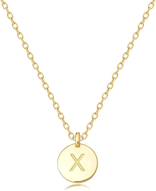 Unique Personalized Gifts for Her, Initial Necklaces for Women, Letter Double Side Engraved Disc/Heart Pendant Necklace, Minimalism Style Jewelry for Everyday Wear