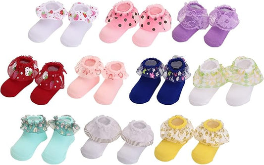 Toptim Newborn Baby-girls Socks and Bow Infant Toddler Ankle Socks