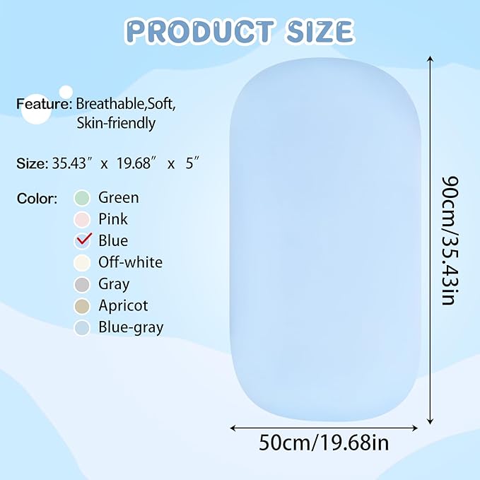 Lucakuins Baby Lounger, Bionic Design Baby Lounger for Newborn 0-24 Months, Soft Organic Cotton Breathable Lounger for Infants (Blue Newborn Lounger)