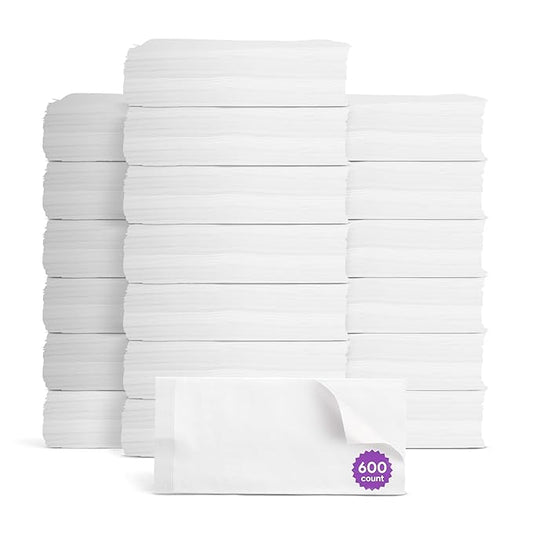Disposable Dry Wipes for Adults & Baby - 600 Count (20 Packs of 30) - Gentle & Durable Washcloths for Incontinence and Skin Care - 7" x 13" Travel Size - Non-Moistened Face Cloths