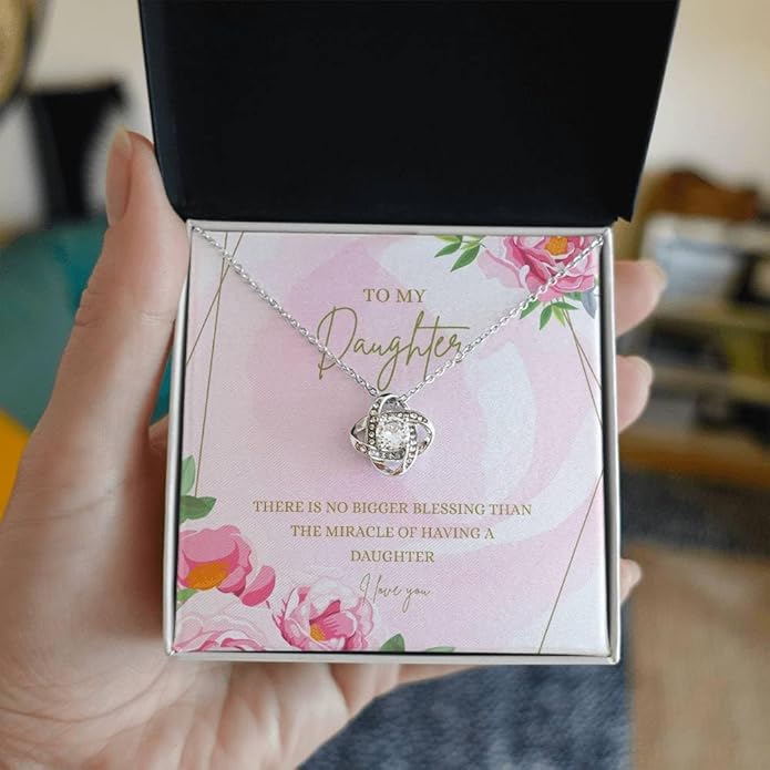 To My Daughter Gift Necklace From Dad or Mom - Badass Daughter Jewelry With Heartfelt Message & Elegant Box